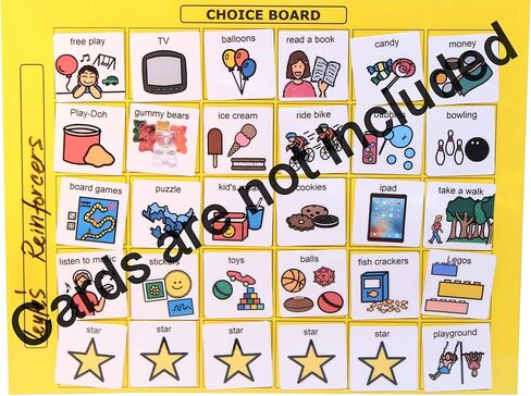 Smile4Autsim Visual Activity Choice Laminated Board with 30 1/2" Hook Coin -Great for Loose Pcs Flash Cards. (Blue, 8x11 Sheet (1.5 inch Cards)) in Saudi Arabia