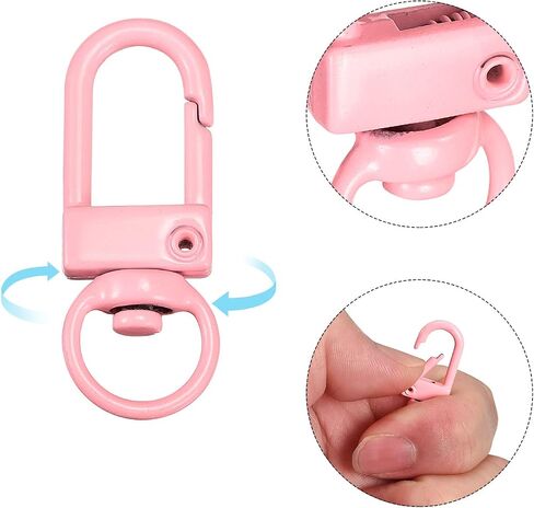 uxcell Swivel Clasps Snap Hook, 33x13mm Colorful Lobster Claw Clasp for Keys Organization, DIY Crafting, Black, 4Pcs in Saudi Arabia