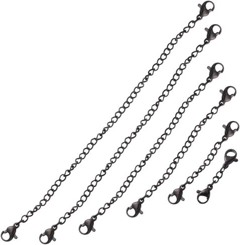 EXCEART Necklace Extender 6Pcs Stainless Steel Necklace Bracelet Anklet Extension Chains with Lobster Clasps and Closures Adjustable Necklace Extenders Necklace Extension Chains Link in Saudi Arabia
