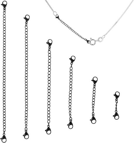 EXCEART Necklace Extender 6Pcs Stainless Steel Necklace Bracelet Anklet Extension Chains with Lobster Clasps and Closures Adjustable Necklace Extenders Necklace Extension Chains Link in Saudi Arabia