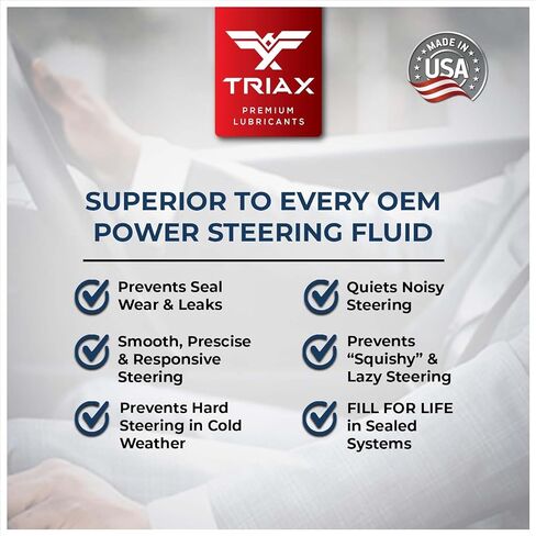 سائل توجيه الطاقة PSF من TRIAX OEM، اصطناعي، عالمي، تدفق بارد من الدرجة القطبية الشمالية -50، يناسب معظم السيارات الآسيوية والولايات المتحدة والأوروبية، اصطناعي بالكامل مع استرات، أوسع تطبيق للمواصفات (1 كوارت) in Saudi Arabia