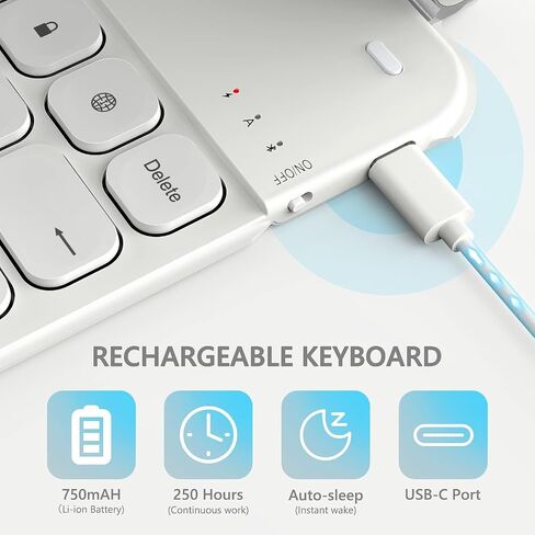 حافظة لوحة مفاتيح مغناطيسية بحامل ناتئ عائم متوافقة مع iPad Pro 12.9، حافظة iPad مع اختصارات iPadOS، لوحة تتبع متعددة اللمس، إضاءة خلفية 7 ألوان، بطارية 800 مللي أمبير في الساعة، اتصال بلوتوث 5.2 (أبيض) in Saudi Arabia