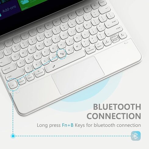 حافظة لوحة مفاتيح مغناطيسية بحامل ناتئ عائم متوافقة مع iPad Pro 12.9، حافظة iPad مع اختصارات iPadOS، لوحة تتبع متعددة اللمس، إضاءة خلفية 7 ألوان، بطارية 800 مللي أمبير في الساعة، اتصال بلوتوث 5.2 (أبيض) in Saudi Arabia
