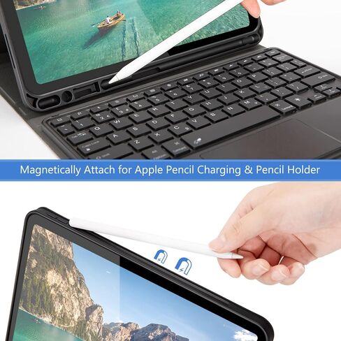 Backlit Keyboard Case with Touchpad for iPad Pro 11 2020/2018, Bluetooth Detachable Keyboard for iPad Pro 11 2rd Generation / 1st Generation US Layout with Protective Case, Black in Saudi Arabia