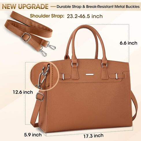 RAINSMORE Laptop Bag for Women 15.6 Inch Waterproof Leather Laptop Tote Bag Business Office Work Bag Professional Briefcase Large Computer Tote Handbag Shoulder Bag with Satchel Purse 2pcs Set, Black in Saudi Arabia