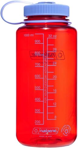 Nalgene Water Bottle - Lightweight Sustain Tritan BPA-Free Shatterproof Bottle for Backpacking, Hiking, Gym, 32 OZ, Wide Mouth, Marmalade Orange in Saudi Arabia