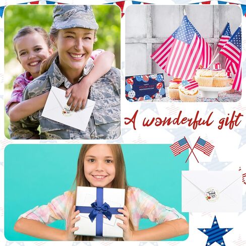 SATINIOR 24 Sets Patriotic Cards with White Envelopes Bulk July 4th Greeting Cards Patriotic Postcards Independence Day Note Cards for Veterans Military Independence Day Party 3.9 x 5.9 Inches in Saudi Arabia