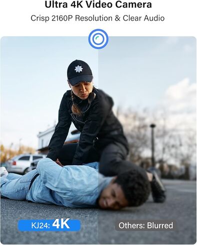 BOBLOV 128GB 4K KJ24 الكاميرا التي يتم ارتداؤها على الجسم، كاميرا الجسم GPS مع حامل شفط السيارة، بطارية كبيرة لتسجيل الفيديو لمدة 13 ساعة، كاميرا الجسم للرؤية الليلية مع سجل حلقة ومقاطع، للشرطة والمدنيين in Kuwait