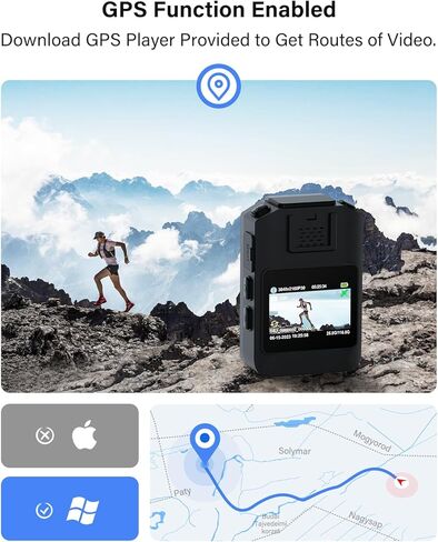 BOBLOV 128GB 4K KJ24 الكاميرا التي يتم ارتداؤها على الجسم، كاميرا الجسم GPS مع حامل شفط السيارة، بطارية كبيرة لتسجيل الفيديو لمدة 13 ساعة، كاميرا الجسم للرؤية الليلية مع سجل حلقة ومقاطع، للشرطة والمدنيين in Kuwait