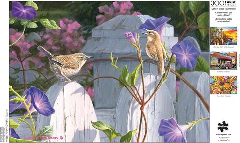 Buffalo Games - Hautman Brothers - Wren and Flowers - 300 Large Piece Jigsaw Puzzle for Adults Challenging Puzzle Perfect for Game Nights - Finished Size 21.25 x 15.00 in Saudi Arabia