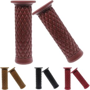 Motorcycle Handles Grips - Non Slip Rubber Motorcycle Grips for Harley Honda Yamaha Suzuki Kawasaki Brown (Brown)