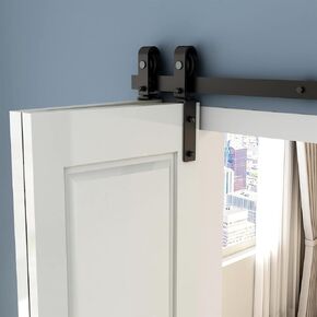5FT/60'' Bi-Folding Barn Door Hardware Sliding Track kit Heavy Duty for 4 Doors(No Wood Door，Hardwware Only)