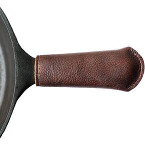 Leather Cast Iron Skillet Pan Handle Cover - Made In USA (Long 5.75")