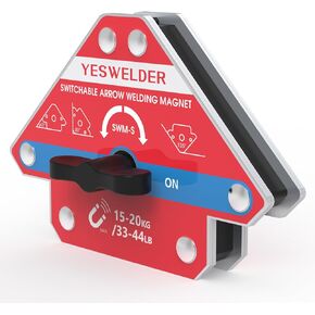 YESWELDER Switchable Arrow Welding Magnet 2 Pieces 66-110LBs On/Off Switch Arrow Magnetic Welding Holder
