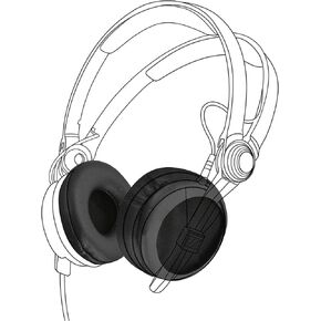 Earpadz Replacement for Sennheiser HD25 Ear Pads, Midnight Earpadz by Dekoni, Soft Knit Replacement Headphone Cushions, Heat Activated Memory Foam, Proper Fit, Comfort and Sound Isolation, 1 Pair in Kuwait