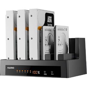 5 Bay Hard Drive Enclosure,,MAIWO SATA Docking Staton with Offline Clone Function,Tool-free HDD Enclosure with Indicator Light,90TB Capacity Expansion