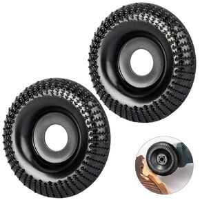 2Pcs Wood Grinding Shaping disc Wood Carving Disc 7/8 Inch Arbor Wood Shaping Grinding Wheel Wood Grinding Wheel Arc Type Carving Abrasive Disc for Sanding Carving Shaping