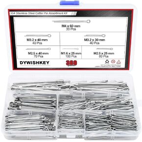 360PCS 304 Stainless Steel Cotter Pin Assortment Kit