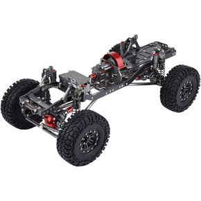 FOSA RC Car Frame Kit, Aluminum Alloy Carbon Fiber CNC RC Rock Crawler Truck Frame Chassis 313mm with 12mm LED Light mounting, Suitable for Wildboar, Wrangler, GrandCherokee, Defender, Toyota, Hilux