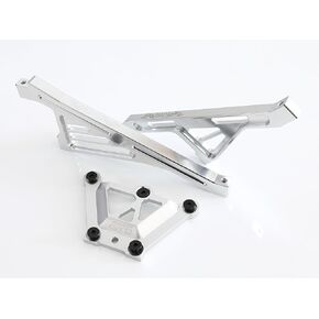 CNC Aluminum LOSI 5ive-T Top Chassis Plate/Front & Rear Chassis Bracket Support Brace Set for 1:5 RC Car LOSI 5T Upgrade Parts (Silver)