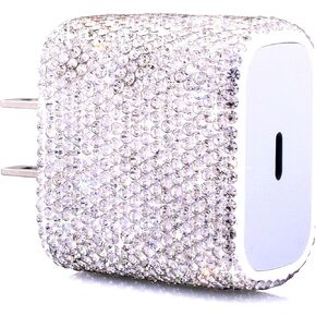 USB C Charger Fast Charger Block PD 20W Type C Wall Charger Bling Decors Compatible for iPhone 13/13 Mini/13 Pro/13 Pro Max/12 Pro Max/SE/11, Pixel, Galaxy S20 S10 S9 in Kuwait