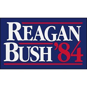 Reagan Bush 84 Vintage Bumper Sticker (Former Elect President Classic Election Campaign (3 x 5 inch)