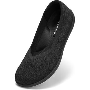 Arromic Wide Toe Box Flat Shoes Women Slip on Wide Width Flats Comfortable Ballet Flat Shoes Knit Dressy Washable Soft Walking Shoes