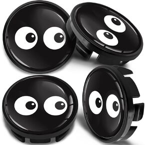 SkinoEu 4 x 65mm Wheel Centre Alloy Hub Center Caps Compatible for Part Numbers 3B7601171 / 6U7 601 171 Hubcaps Black Eyes CV 45