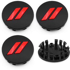 4 Pieces 64mm Matte Black Red // Slant Car Custom Hub Center Caps Cover Hubcaps for Charger Challenger with 20" Wheels 6CZ27DX8AA