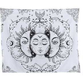 Popular Handicrafts Tapestry Wall Hanging Hippie Sun and Moon Bohemian Hippy Psychedelic Design Indian Tapestries Bedspread 30 x 40 Inches (76 x 101 cms), Blue