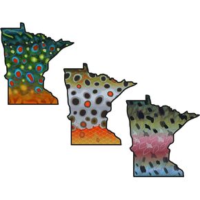 Minnesota 6" Trout Fly Fishing Bumper Sticker Decal Set Waterproof Vinyl Great Gift for Angler Jeep Truck Car Boat Brown Trout Rainbow Trout Brook Trout