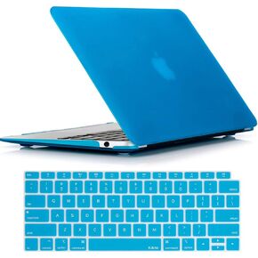 RUBAN Case for MacBook Air 13 inch Case 2022, 2021-2018 Release A2337 M1 A2179 A1932 - Protective Snap On Hard Shell Cover and Keyboard Cover for Version MacBook Air 13 with Touch Bar (Airy Blue)