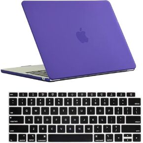 حافظة RUBAN لجهاز MacBook Air 13 بوصة 2022، إصدار 2021-2018 A2337 M1 A2179 A1932 - غطاء حماية صلب سهل التركيب وغطاء لوحة المفاتيح لإصدار MacBook Air 13 مع شريط اللمس (أزرق هوائي)