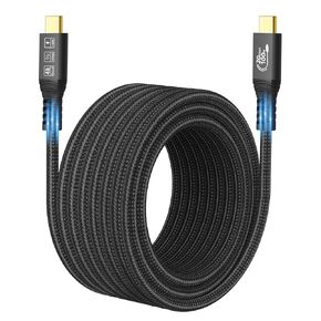 Long Type C to C Cable 16.4FT, 20Gbps/100W/USB C 3.2 Gen 2 Cable, 4K@60Hz Video and Audio Output Cord, 20V/5A USB C to C Male Cable, Suport Thunderbolt 3 for MacBook Pro, Dell, Arzopa, Galaxy
