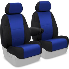 Coverking Custom Fit Front 50/50 Bucket Seat Cover for Select Honda Element Models - Neosupreme (Charcoal with Black Sides)