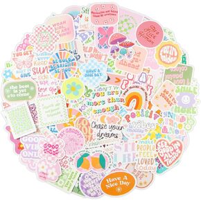 100PCS Pink Motivational Stickers,Inspirational Decals Vinyl Waterproof Stickers for Laptop Bumper Water Bottles Computer Phone Hard Hat Car Stickers for Adults Women Kids Teen Girls