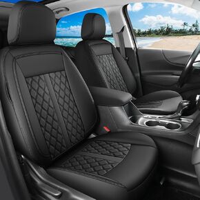 Car Seat Covers for Chevy Equinox, Automotive Seat Cushion Protector Custom Fit for Chevy Equinox Premier LS LT RS L 2018 2019 2020 2021 2022 2023 2024 4dr SUV(Full Set/Black&Red)