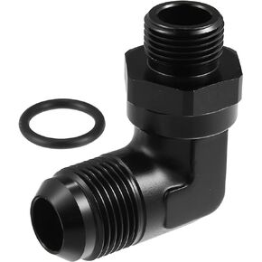 X AUTOHAUX 90 درجة 12AN مضيئة إلى 10AN ORB منفذ ذكر مضخة الوقود محول السكك الحديدية محولات تركيب الوقود الدوارة مع حلقة O للسيارة باللون الأسود