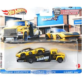 Hot Wheels Legends Team Transporter Custom Corvette Stingray Coupe & Carry On