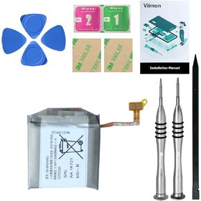 Gear S4 42mm Battery Replacement Kits (New Upgraded) Compatible with Samsung Galaxy Watch Gear S4 SM-R810 SM-R815 with Installation Manual and Repair Tool Kits