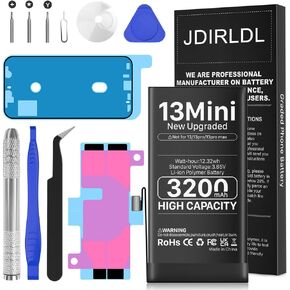 3200mAh Battery for iPhone 13 mini (New Version 2024) Ultra-high Capacity Replacement 0 Cycle Battery Compatible Models A2628, A2481, A2626, A2629, A2630 and a Complete Professional Repair Tool kit in Kuwait