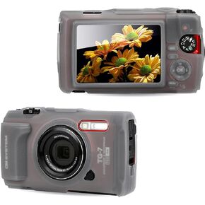 JJC Silicone Jacket for Olympus Tough TG-7 TG7 Digital Camera Replaces Olympus CSCH-128, Anti-Scratch Camera Protective Sleeve Provides Secure Grip and Compatible with Olympus LG-1/FD-1 Flash