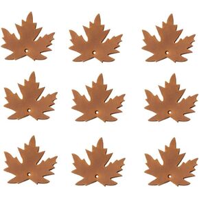 قصاصات من الجلد مقطوعة مسبقًا على شكل ورقة القيقب من juneTree، إبداعات أعمال فنية يدوية الصنع (مجموعة من 9)