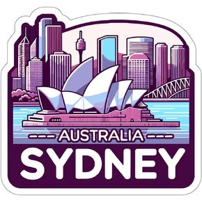 Sydney Australia Sticker Adventure Souvenir Decal Vinyl Small Waterproof for Water Bottle Mug Passport Scrapbook Notebook Laptop Tumbler Skateboard Computer Phone 4"