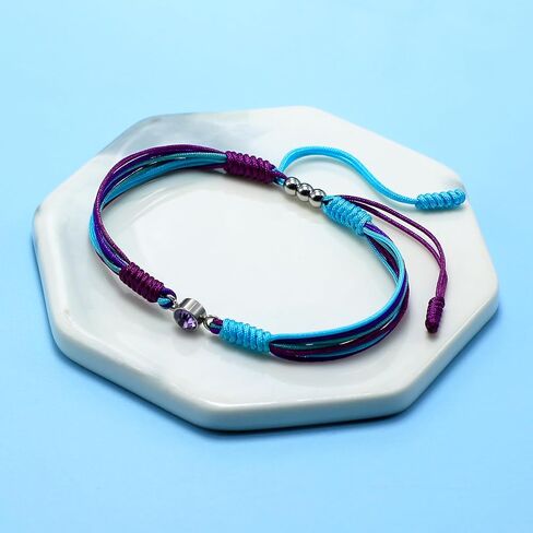 Birth Stone Bracelet, Luck and Protection Tibetan Bracelet, Surfer String Wrap for Him and Her, Friend, Best Inspirational Gift For Grandma Mother's Day Gift in Saudi Arabia