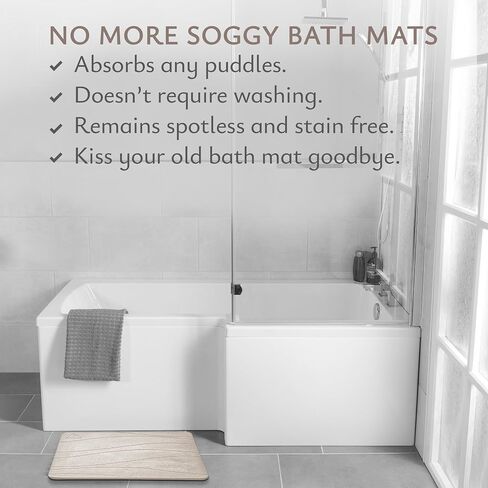 MONTO's Stone Bath Mat - Diatomaceous Earth Shower Mat, Non-Slip, Super Absorbent, Quick Drying Bathroom Floor Mat, Natural & Easy to Clean (Midnight Peak) in Saudi Arabia
