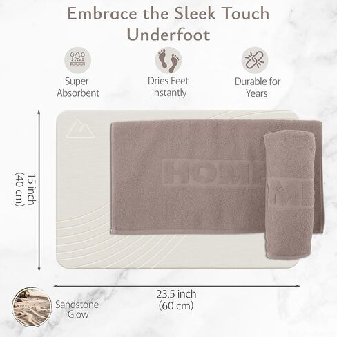 MONTO's Stone Bath Mat - Diatomaceous Earth Shower Mat, Non-Slip, Super Absorbent, Quick Drying Bathroom Floor Mat, Natural & Easy to Clean (Midnight Peak) in Saudi Arabia