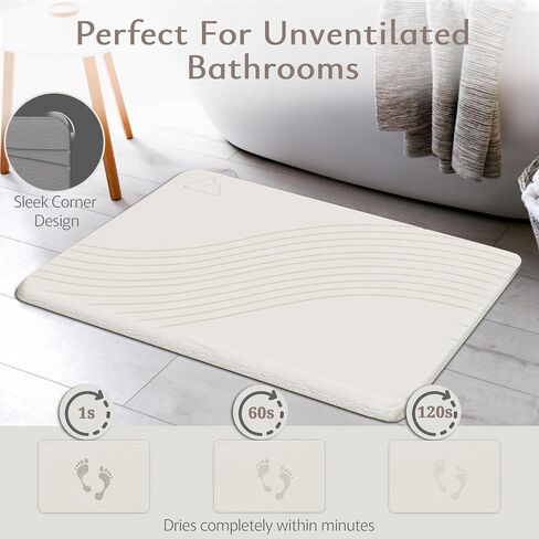 MONTO's Stone Bath Mat - Diatomaceous Earth Shower Mat, Non-Slip, Super Absorbent, Quick Drying Bathroom Floor Mat, Natural & Easy to Clean (Midnight Peak) in Saudi Arabia