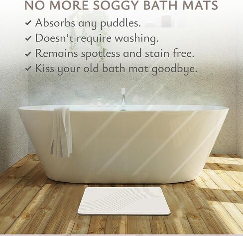 MONTO's Stone Bath Mat - Diatomaceous Earth Shower Mat, Non-Slip, Super Absorbent, Quick Drying Bathroom Floor Mat, Natural & Easy to Clean (Midnight Peak) in Saudi Arabia