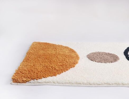 Abstract Rug White Boho Bathroom Mat - Beige Geometric Arches Bath Rugs - Mustard Mid Century Modern Mats Neutral Bohemian Decor Bathmats Unique Cute Dorm Room Decor College Girls Arches Bathmats in Saudi Arabia